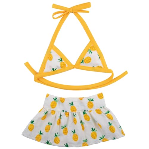 Image of Dog Bikini Swimsuit Summer Puppy Bathing Dress Beach Clothes Cat Costume for Puppy Dog Cat Pineapple M