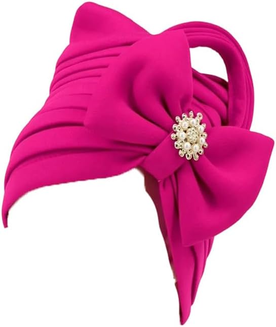 Women Bow Diamond Turban Caps Nigerian African Wedding Muslim Headscarf Bonnet Female Headwrap