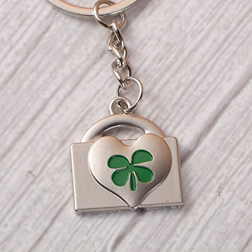 Amosfun 4 Pares Chaveiro Trevo Chave de Metal Com Fechadura Pendente Chaveiro Trevo Porta- Chaves Bo
