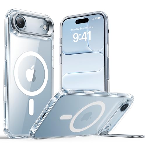 【デザイン受賞シリーズ!】ESR iPhone Air ケース 3倍米軍MIL規格 2層構造カメラ保護 落下保護 耐黄変 耐衝撃 MagSafe対応 25Wの高速充電に対応 隠れスタンド マグネット搭載 いPhone17Air ケース カメラコントロールカバー 傷防止背面 Classicシリーズ iPhone17Air用 クリア
