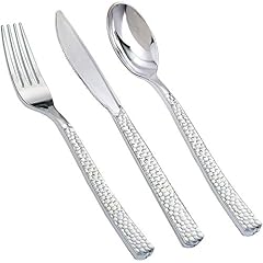 180pcs Silver Plastic Silverrware