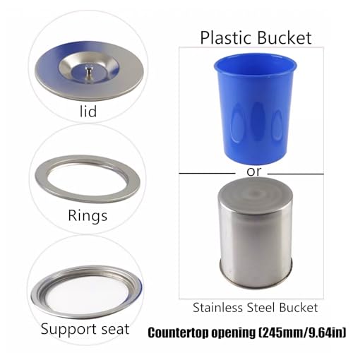 Caneca de basura empotrable para encimera de cocina miniatura 6