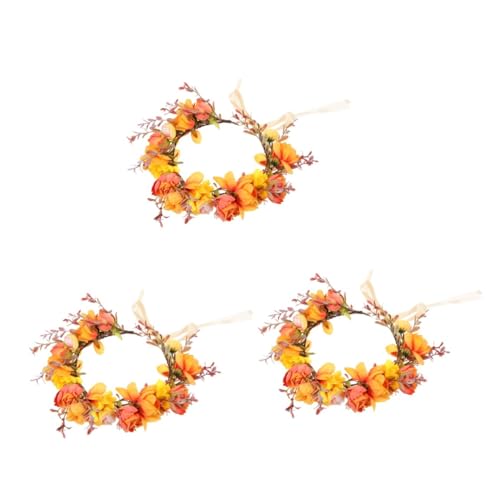 Couronne de fleurs mariage rose orange accessoire photo bandeau floral de fête
