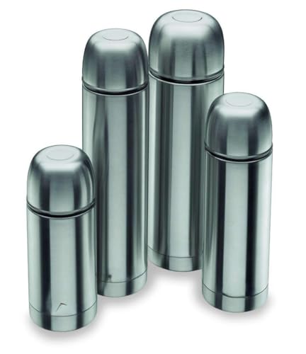 Recipiente termo aislante de 0,75 litros, acero inoxidable 18/10. Ideal para bebidas calientes y frías. Diseñado para: viajes, picnics, uso diario.