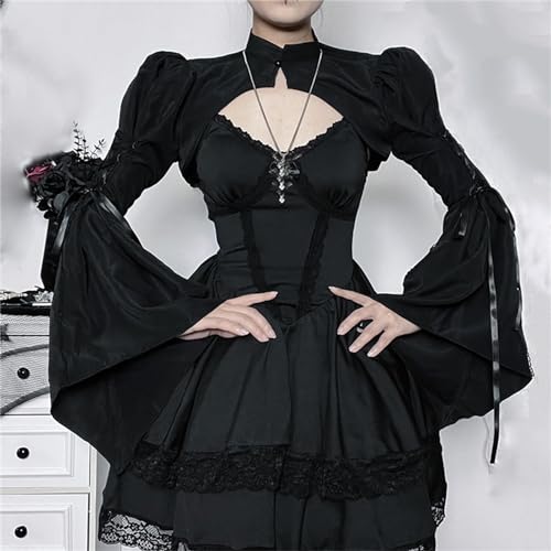 Goth Black Bolero Shrug for Formal Dress Gothic Rave Festival Top for Women3