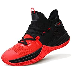 ASHION Kinder Basketballschuhe Jungen Basketball Schuhe Mädchen Basketball Trainer Komfort High Top Basketballschuhe Kinder für Jungen Mädchen atmungsaktiv Turnschuhe Anti-Rutsch