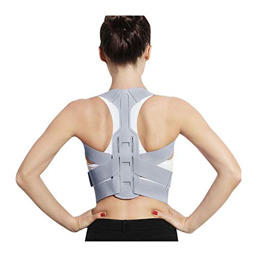 jiChenxiang Corrector de Postura para Espalda, corsé, cinturón de Soporte para Columna Vertebral, Vendaje Corrector de Postura Lumbar (Color: Gris, Talla: S)