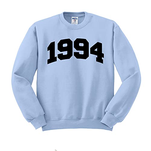TeesAndTankYou 1994 College Style Sweatshirt Unisex Medium Light Blue