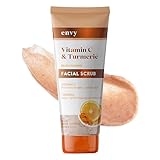 Envy Vitamin C and Turmeric Face Scrub - Clears Blackheads, Improves Dark Spots & Acne - Clean, Cruelty-Free Korean Skin Care for All Skin Types - Dermatologist Tested - 6.76 oz