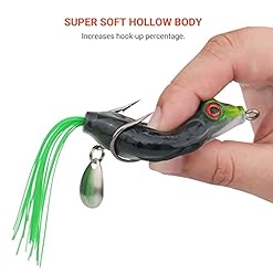 Alternative view of RUNCL Topwater Frog Lures 5PCS, Durable Lifelike Silicone Bass Bait, Floating Realistic Frog Lures Kit for Freshwater Saltwater, Topwater Fishing Lures for Pike Snakehead Salmon Trout Catfish