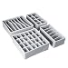 Produktbild Dyna-Living Kleiderschrank, Organizer für Schublade, Aufbewahrung unter Kleidung, Trenner für Schubladen, faltbar, Aufbewahrung für Unterwäsche, Socken, Halstuch (4 Stück) grau
