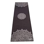 YOGA DESIGN LAB | The Combo Yoga Mat | 2-in-1 Mat+Towel | Eco Luxury | Ideal for Hot Yoga, Power, Bikram, Ashtanga, Sweat | Studio Quality | Includes Carrying Strap! (Mandala Black, 5.5mm)