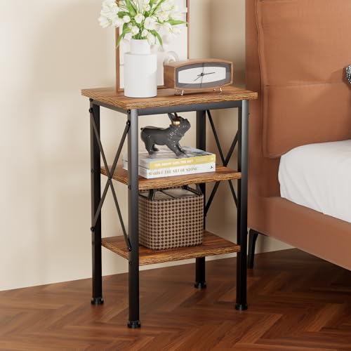 VECELO Modern Nightstands X-Design Side End Table Night Stand with Storage Shelf for Bedroom,Living Room by VECELO - Image 2