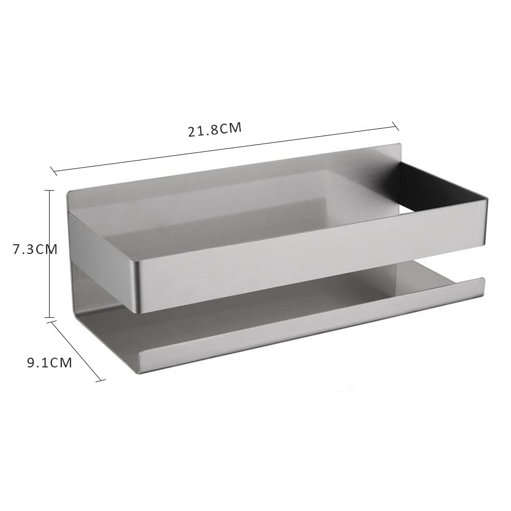 Exquisite Bathroom Shelves Shower Caddy Self-Adhesive Stainless Steel Shower Shelf, Kitchen and Bathroom Storage Shelf, Without Hole Installation Bathroom Shelf Bathroom Shelf Storage