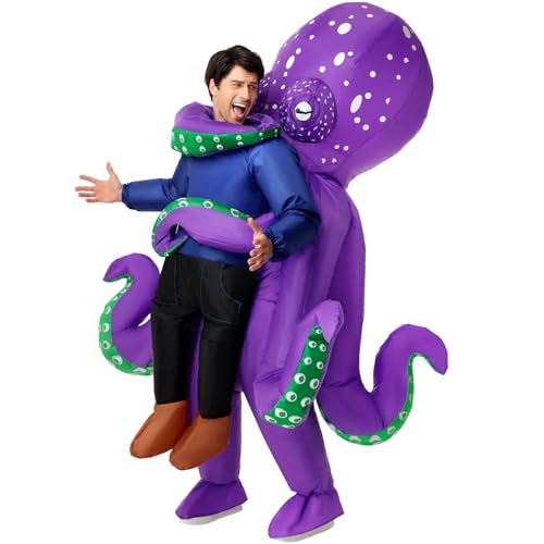 WQWOVRVO Inflatable Octopus Costume Adult Inflatable Blow up Sea Creature Costume for Women Men Funny Halloween Costumes for Halloween Party Cosplay