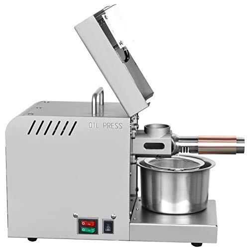 600W Commercial Automatic Oil Press Machine Industrial Oil Pressing Machine Nuts Seeds Oil Presser Pressing Machine Cold Hot Press All Stainless Steel,110V #TOP5