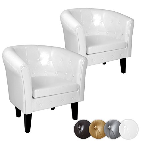 MIADOMODO – Sillón Chesterfield en Juego de 2 Piezas Disponibles en Color Blanco