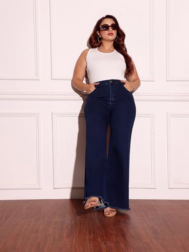 Image of Miss Chase A+ Women's Bootcut High Rise Regular Length Stretchable Denim Jeans