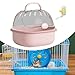 IEUDNS Hamster Carrier Cage with Water Bottle Breathable Clear Large Portable Dwarf Hamster Travel Carrier for Mice Hedgehog Ferrets
