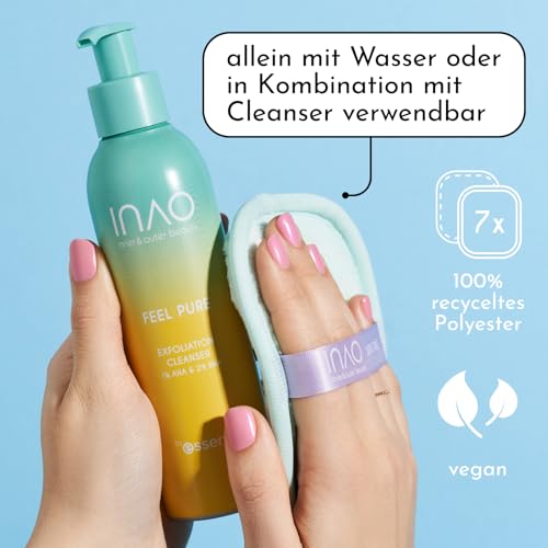essence INAO inner and outer beauty Swipe Tribe Reusable Makeup Remover Pads by essence, Mehrfarbig, reinigend, Nanopartikel frei, 1er Pack (7pcs)