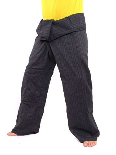 jing shop Thai Fisherman Pants Solid Color Cotton Mix One Size Extra Long4