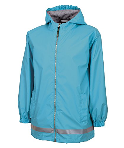 Charles River Apparel unisex child New Englander® Rain Jacket, Wave/Reflective, Medium US