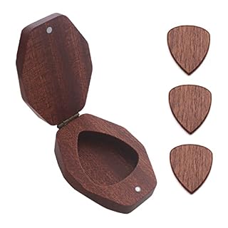 Plumdrop Étui à médiators en forme de diamant pour guitare basse, instrument de musique avec lot de 3 médiators en bois - Les Beatles, Paul McCartney, John Lennon, RIngo Starr, George Harrison