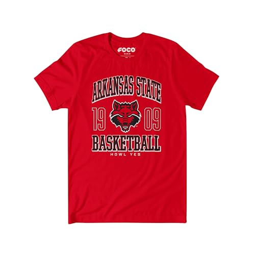 FOCO Arkansas State Red Wolves NCAA Mens Basketball T-Shirt - Red - XL