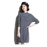Kmgjc Ladies Dress Long Sweater Sweater Knit Dress Autumn and Winter Models (Color : Fengzhong Gray, Size : XL)