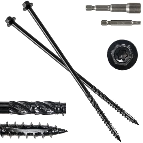 #14 x 10 Wood Structural Screws 50 Pack Hex Head Lag