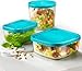 Bormioli Rocco Frigoverre Square Glass Food-Storage Containers with Lids, Set of 3