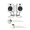 Kanto SE4 Elevated Desktop Speaker Stands for Medium Bookshelf Speakers & Mid-Size 3”-4” Studio Monitors | 5.6” Tall | Supports 9 lbs | Damping 2.0 mm Silicone Padding | ¼”-20 Mounting | White | Pair #1