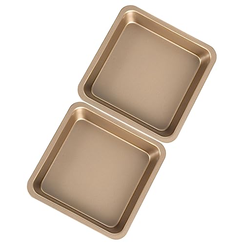 OFFSCH 2pcs Nonstick Square Baking Pan Deep Cake Tray for Oven Multi-function Reusable Baking Plate for Bread Cookies and Dumplings Easy to Clean
