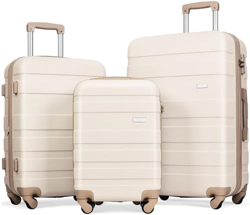 Luggage Sets 3 Piece, Luggage Set, Suitcases with Wheels, Hardside Hard Shell Travel Luggage with TSA Lock