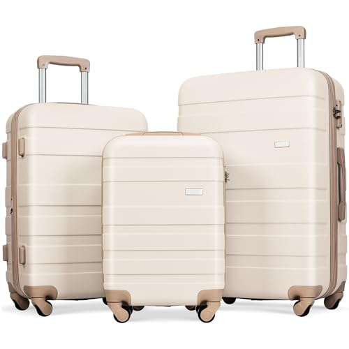 Sets 3 Piece, Luggage Set, Suitcases With Wheels, Hardside Hard Shell Travel Luggage With Tsa Lock