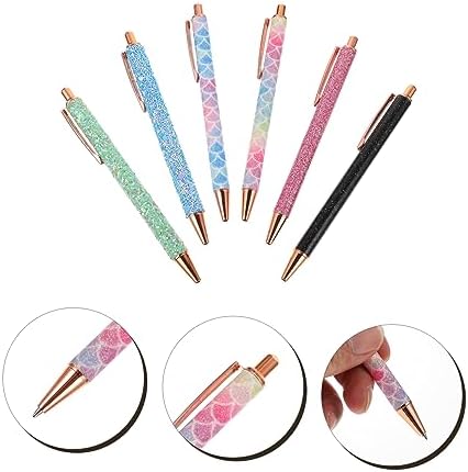 NUOBESTY 6 adet metal tükenmez kalem, öğrenciler için, yaratıcı tükenmez kalem, yazı gereçleri, karalama, el işi, boyama kitapları, günlükler için - Görsel 4