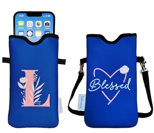 Image of Tainada Neck Phone Personalized Initial Pouch w /Crossbody Strap(Letter L)