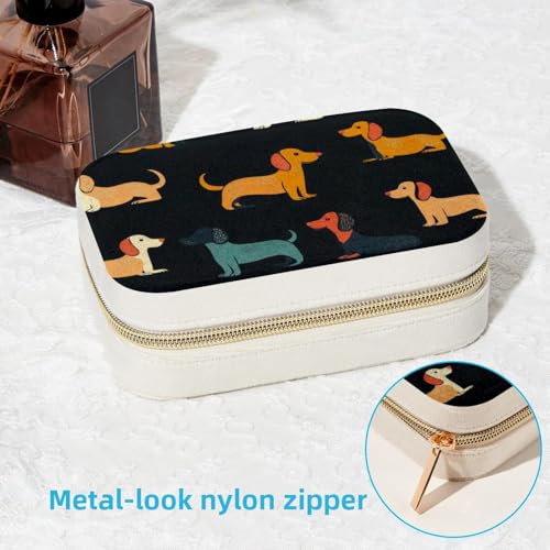 Boîte à bijoux teckel portable pour bagues et colliers - 7