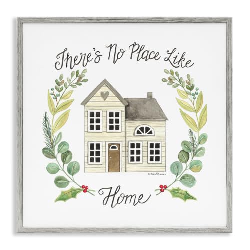 Casual House Leaf Laurel Floral, 17 x 17 Inch Framed Giclée Print