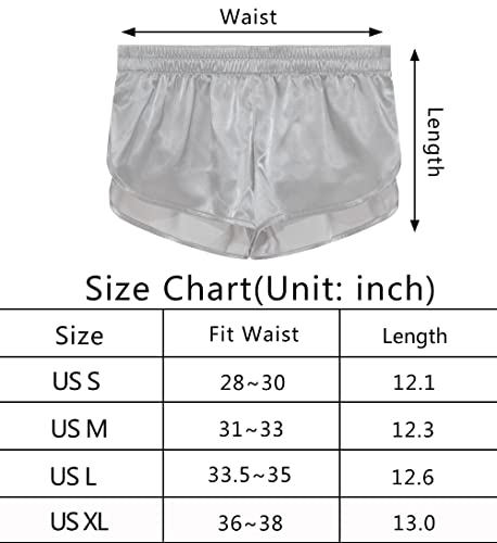 Rexcyril Cueca masculina boxer Jockstrap sexy, cetim sedoso dividido lateral academia corrida shorts