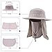 FAMY Fishing hat, Sun Hat, with Removable Neck Face Flap, Fishing Hat UPF 50+ UV Sun Protection Bucket Cap. Light Gray
