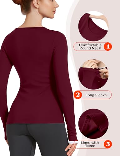 Image of Women's Long Sleeve Thermal Underwear Lightweight Compression Baselayer Shirt Women Clothing Premium Comfort Winter Tops