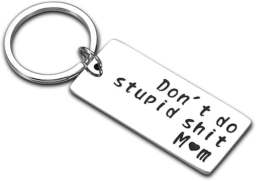 Don't Do Stupid St Llavero Poop divertido regalo para el día de San Valentín para hijo e hija, regalo de broma humorística para madre a niños y