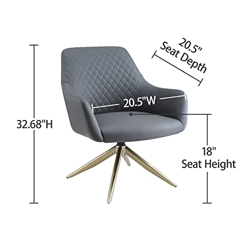 Art Leon Modern Upholstered Swivel Accent Chair With Arms For Small Spaces Home Office Living Room Bedroom, Gray #TOP1