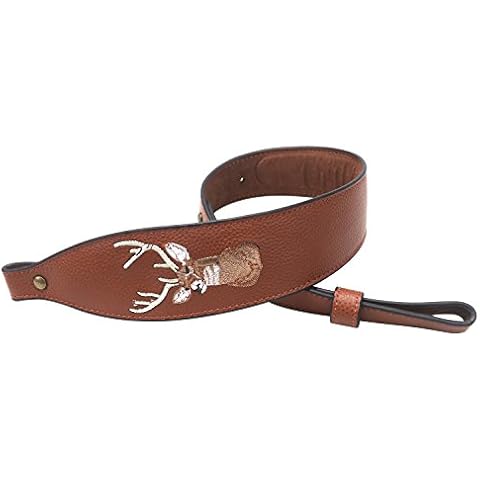TOURBON Leather Embroidered Gun Sling, Adjustable Cover