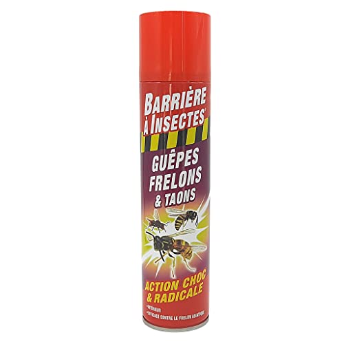 BARRIERE A INSECTES Aérosol contre les Guêpes, Frelons, Taons, Prêt à l emploi, 400 ml, BARGUEP400