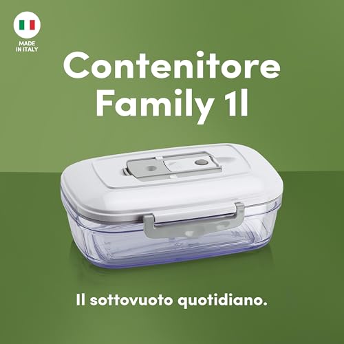 Magic Vac, Contenitore Sottovuoto per Alimenti Family, Ermetico, con Coperchio, per Conservazione, Lavabile in Lavastoviglie, Capacità 1 L, BPA-Free, Made in Italy - 2