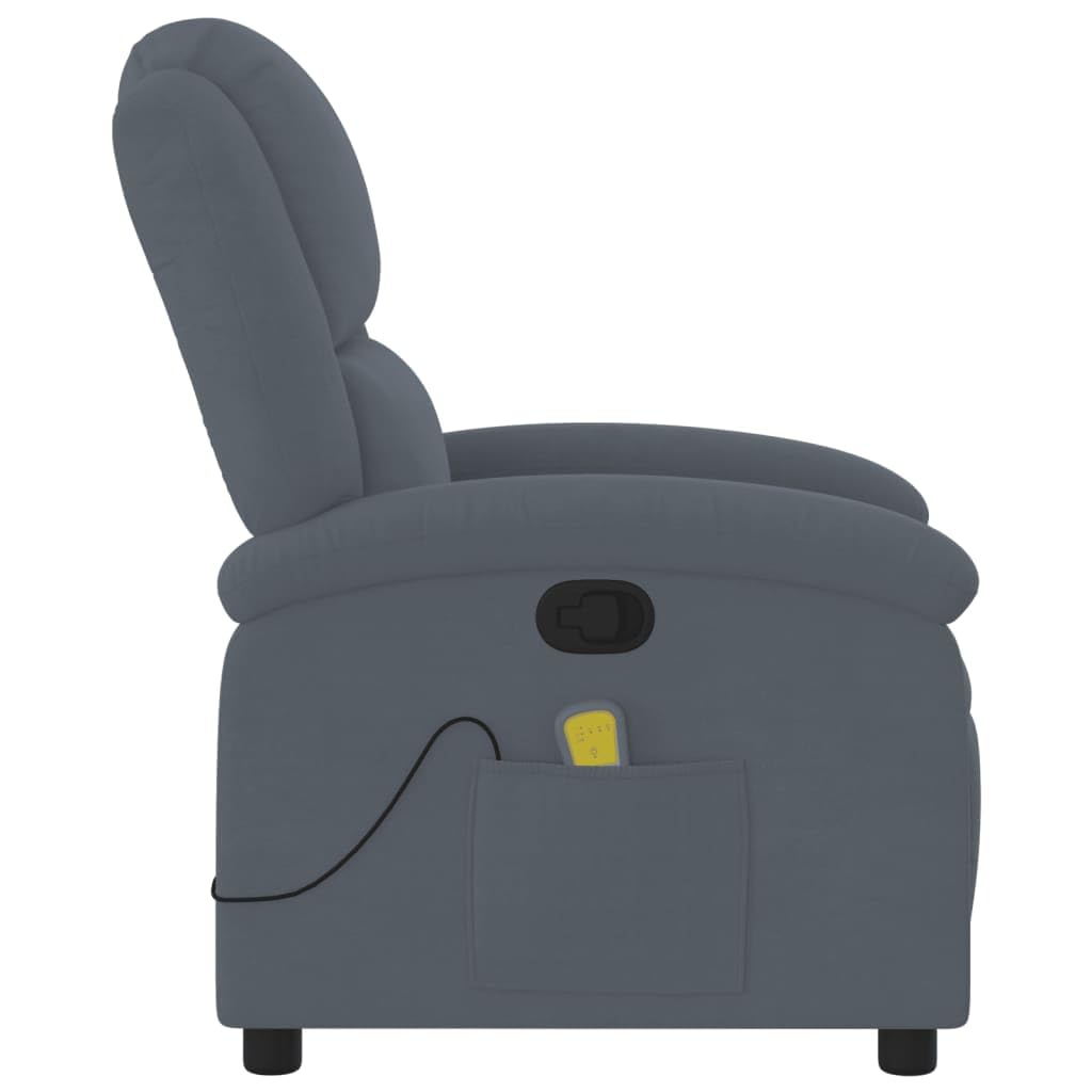 IKAYAA Sillón Masaje Reclinable Sillón Masaje Eléctrico Sillon Relax Reclinable Sillon Reclinable Manual Sillón Relax de Terciopelo, con Prácticos Bolsillo, Gris Oscuro