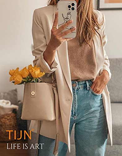 Tijn Crossbody Handbag For Women Top-Handle Leather Fashion Mini Tote Shoulder Bag Medium Size Retro Bucket Bag.cream (Guna) #TOP7