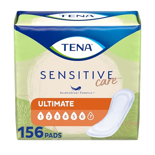TENA Incontinence Pads, Bladder Control & Postpartum for Women, Ultimate Absorbency, Regular Length, Sensitive Care - 156 Count